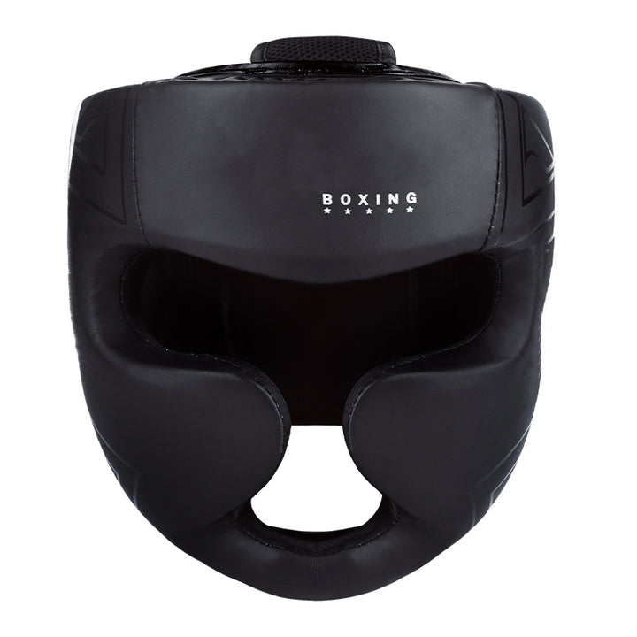 Premium Kickboxing Helmet – Full Face Muay Thai, MMA, Karate, Sanda Training Headgear, PU Leather, Protective Guard for Men & Women, Adjustable Sizes S/M/L