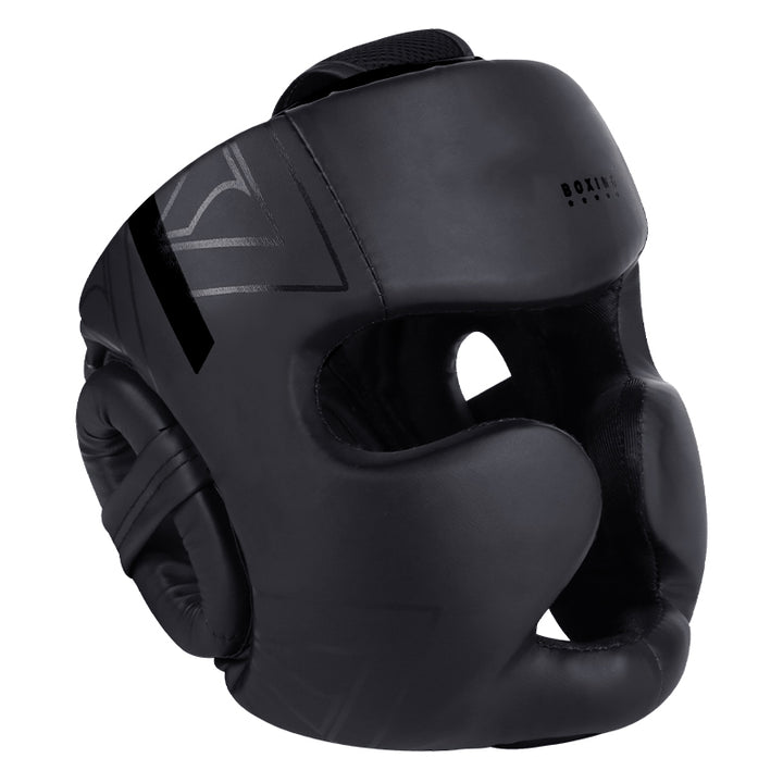 Premium Kickboxing Helmet – Full Face Muay Thai, MMA, Karate, Sanda Training Headgear, PU Leather, Protective Guard for Men & Women, Adjustable Sizes S/M/L