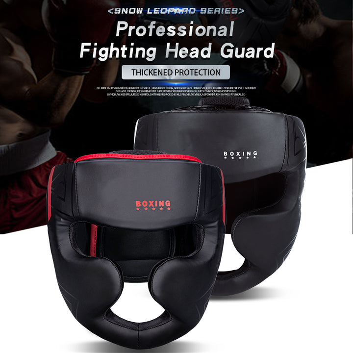 Premium Kickboxing Helmet – Full Face Muay Thai, MMA, Karate, Sanda Training Headgear, PU Leather, Protective Guard for Men & Women, Adjustable Sizes S/M/L