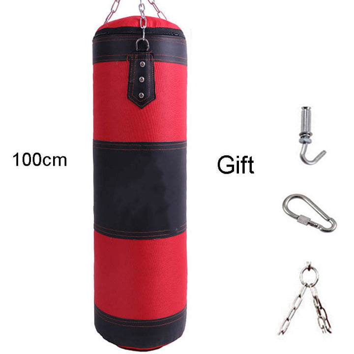 Premium Heavy Punching Sandbag – Durable Boxing Bag with Metal Chain Hook – Kick, Karate, Taekwondo Training – Includes Boxing Gloves, Wrist & Foot Guards, Shock-Absorbing Foam