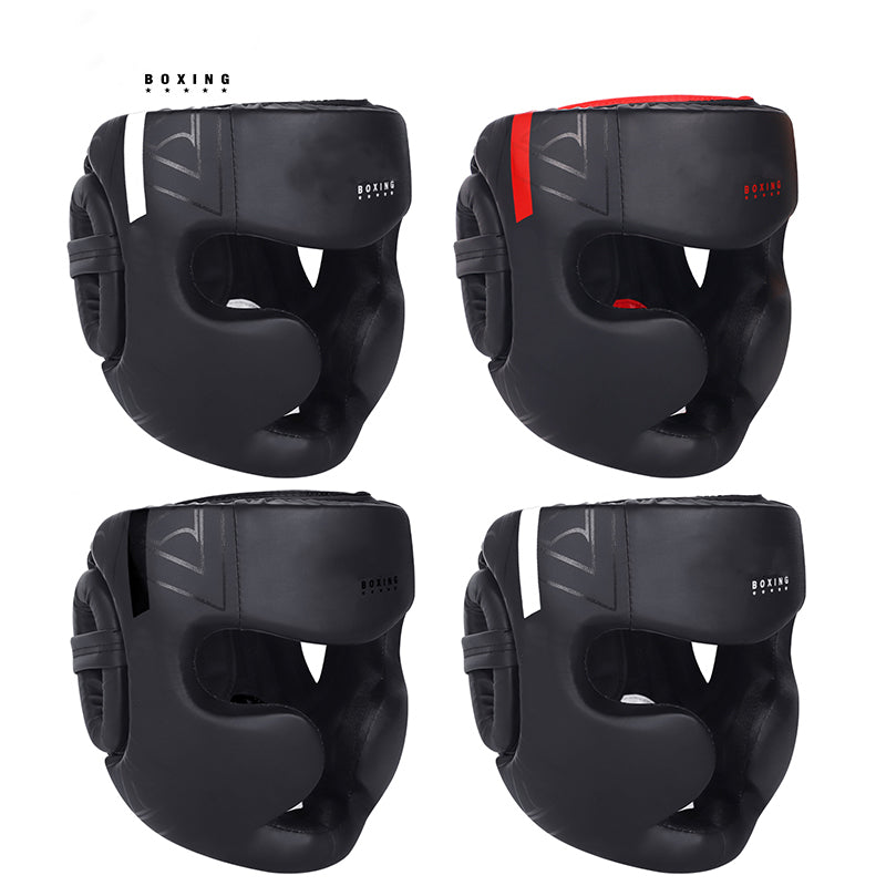Premium Kickboxing Helmet – Full Face Muay Thai, MMA, Karate, Sanda Training Headgear, PU Leather, Protective Guard for Men & Women, Adjustable Sizes S/M/L