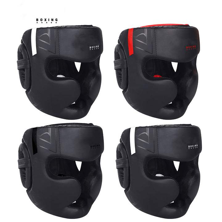 Premium Kickboxing Helmet – Full Face Muay Thai, MMA, Karate, Sanda Training Headgear, PU Leather, Protective Guard for Men & Women, Adjustable Sizes S/M/L