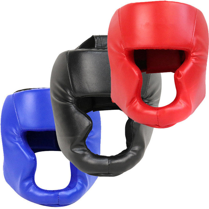 Premium Boxing Headgear for Children & Adults – Karate, Muay Thai, MMA, Sanda Training Safety Helmet, PU Leather, Adjustable Sizes (30-60cm)