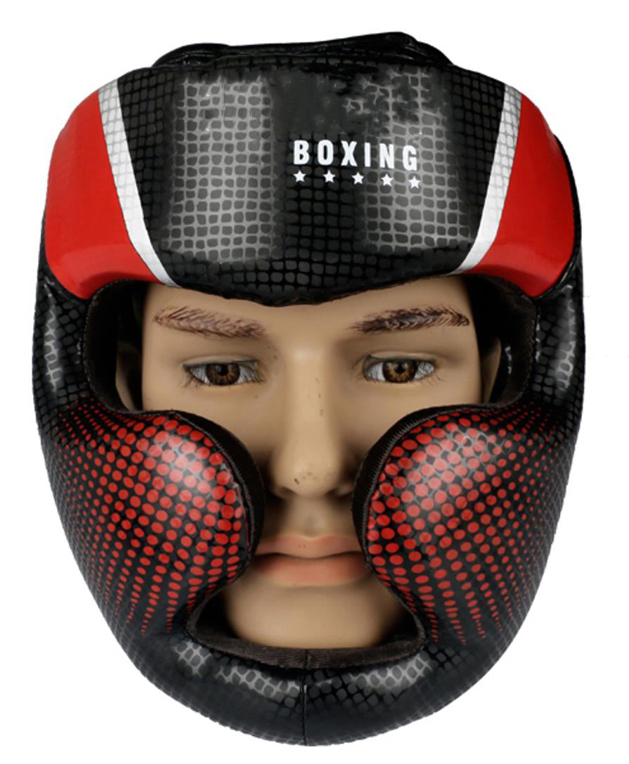 Premium Kickboxing Helmet – Full Face Muay Thai, MMA, Karate, Sanda Training Headgear, PU Leather, Protective Guard for Men & Women, Adjustable Sizes S/M/L