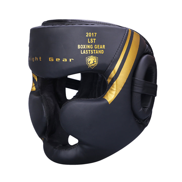 Premium Kickboxing Helmet – Full Face Muay Thai, MMA, Karate, Sanda Training Headgear, PU Leather, Protective Guard for Men & Women, Adjustable Sizes S/M/L
