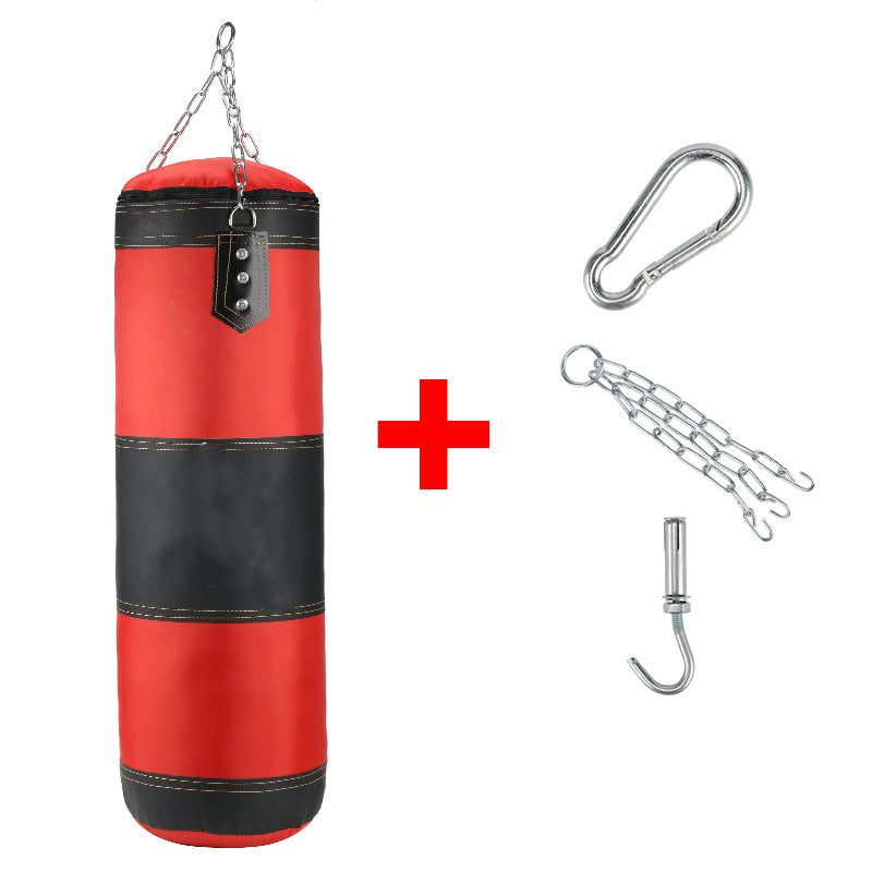 Premium Heavy Punching Sandbag – Durable Boxing Bag with Metal Chain Hook – Kick, Karate, Taekwondo Training – Includes Boxing Gloves, Wrist & Foot Guards, Shock-Absorbing Foam