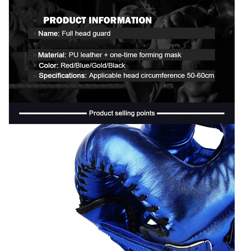 Premium Boxing Helmet – Muay Thai, Kickboxing, Sanda Training Headgear, Protective Head Protector Guard for Gym & Combat Sports