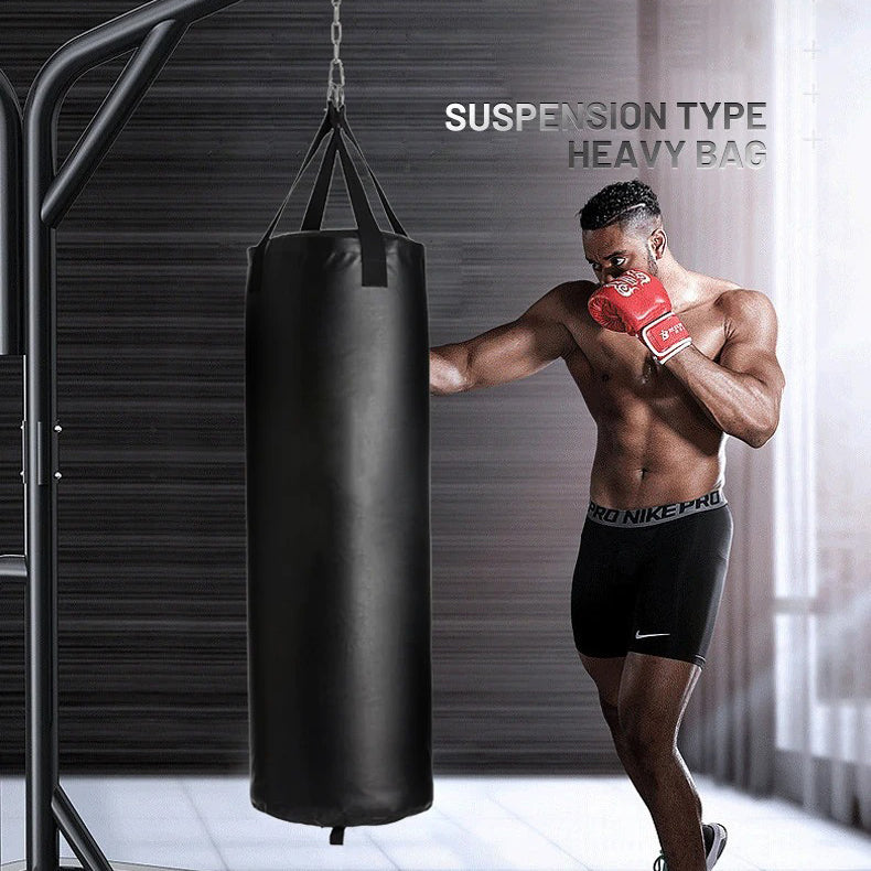Premium Professional Boxing Sandbag – 40/46in Empty Heavy Punching Bag for Gym & Fitness – Durable Synthetic Leather, Reinforced Webbing, Hanging Kick Training – Includes Hook, Carabiner & Handwraps