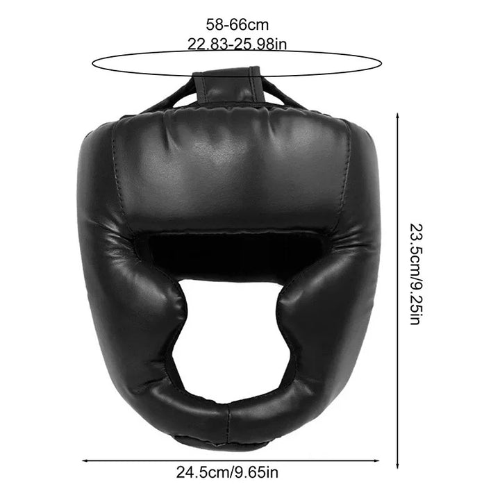 Premium Boxing Headgear for Children & Adults – Karate, Muay Thai, MMA, Sanda Training Safety Helmet, PU Leather, Adjustable Sizes (30-60cm)