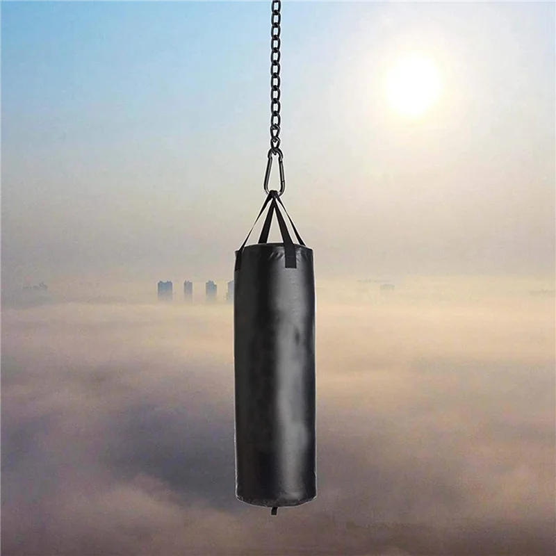 Premium Professional Boxing Sandbag – 40/46in Empty Heavy Punching Bag for Gym & Fitness – Durable Synthetic Leather, Reinforced Webbing, Hanging Kick Training – Includes Hook, Carabiner & Handwraps