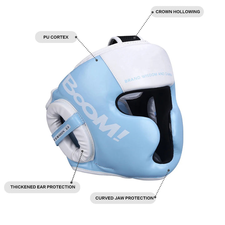 Premium Kickboxing Helmet – MMA Headgear, Karate, Muay Thai, Boxing, Sanda Training Protection for Adults & Kids, Adjustable, Comfortable & Durable
