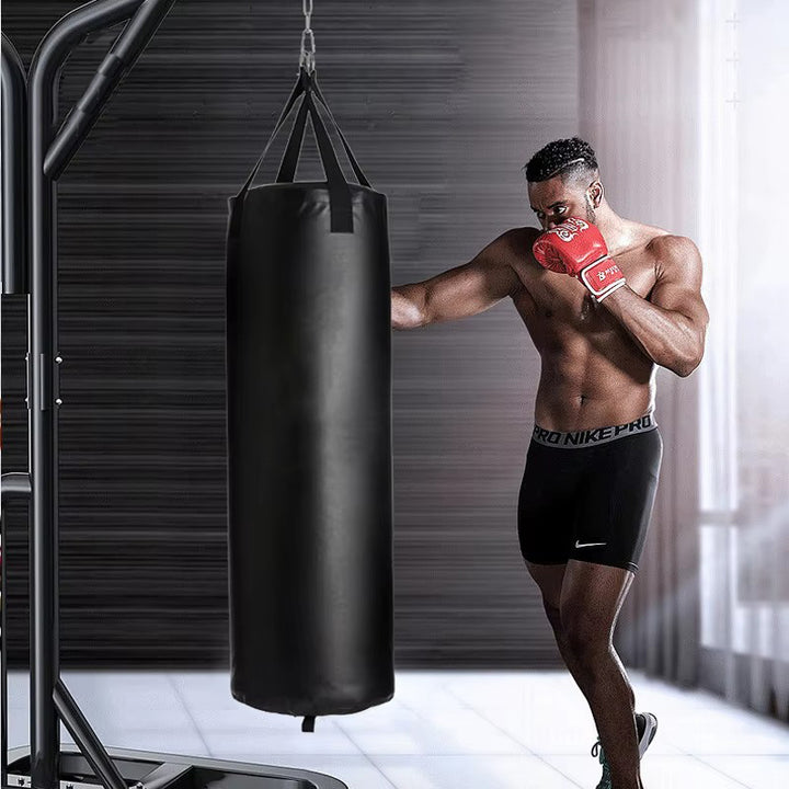Premium Professional Boxing Sandbag – 40/46in Empty Heavy Punching Bag for Gym & Fitness – Durable Synthetic Leather, Reinforced Webbing, Hanging Kick Training – Includes Hook, Carabiner & Handwraps