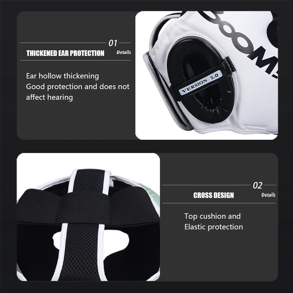 Premium Kickboxing Helmet – MMA Headgear, Karate, Muay Thai, Boxing, Sanda Training Protection for Adults & Kids, Adjustable, Comfortable & Durable