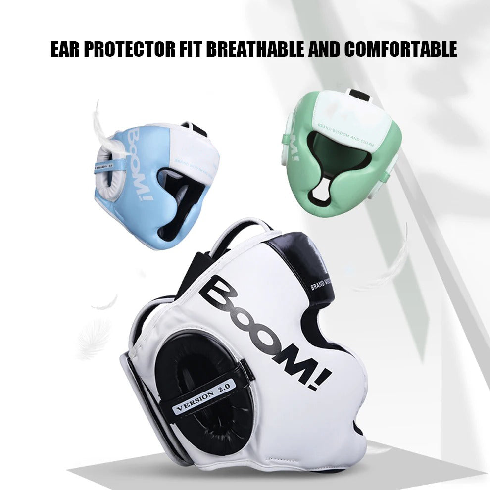 Premium Kickboxing Helmet – MMA Headgear, Karate, Muay Thai, Boxing, Sanda Training Protection for Adults & Kids, Adjustable, Comfortable & Durable