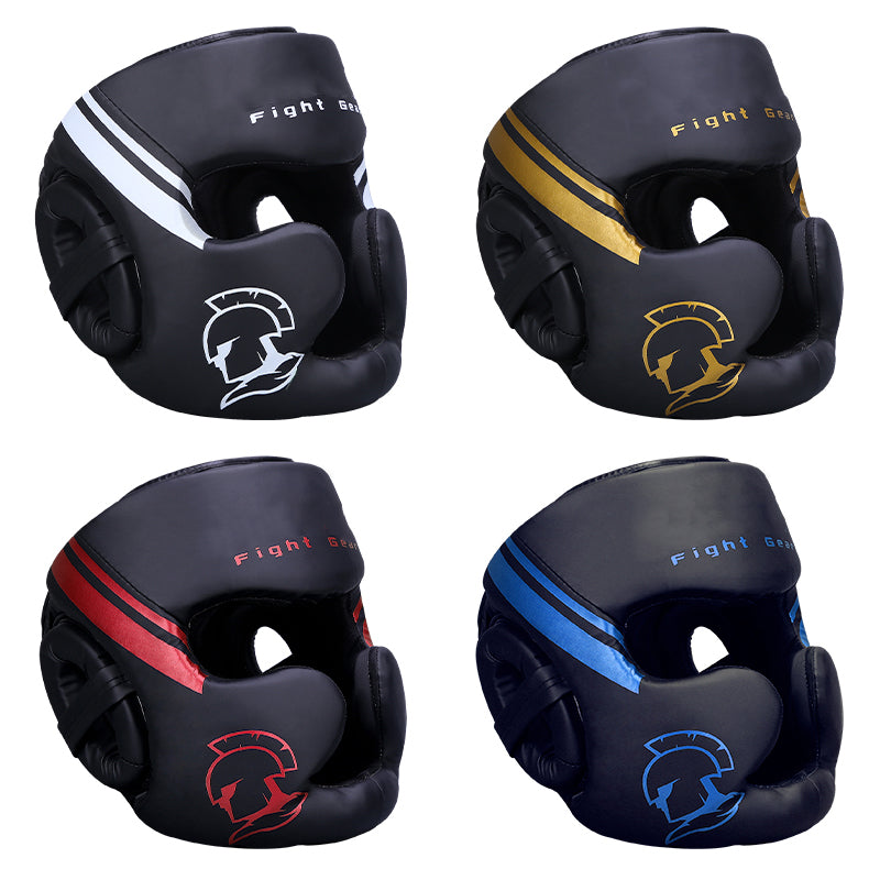 Premium Kickboxing Helmet – Full Face Muay Thai, MMA, Karate, Sanda Training Headgear, PU Leather, Protective Guard for Men & Women, Adjustable Sizes S/M/L