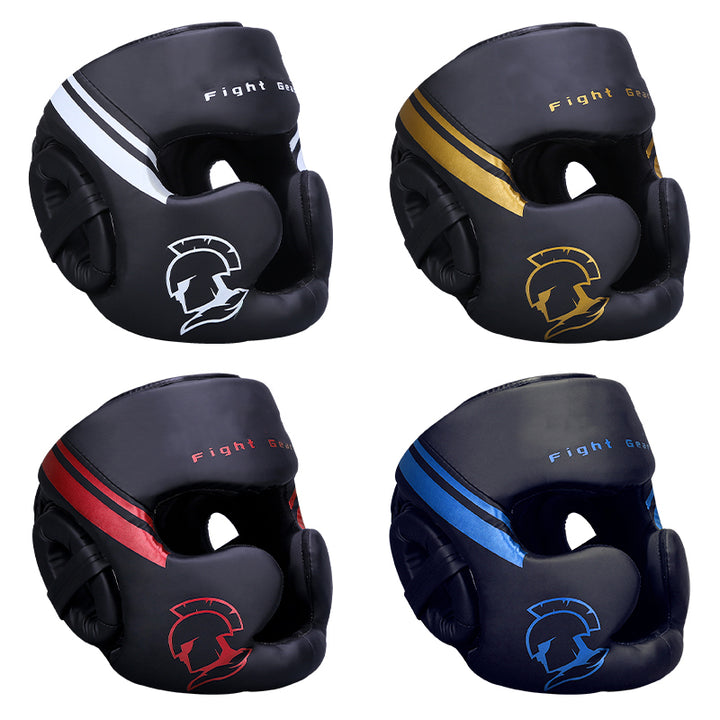 Premium Kickboxing Helmet – Full Face Muay Thai, MMA, Karate, Sanda Training Headgear, PU Leather, Protective Guard for Men & Women, Adjustable Sizes S/M/L