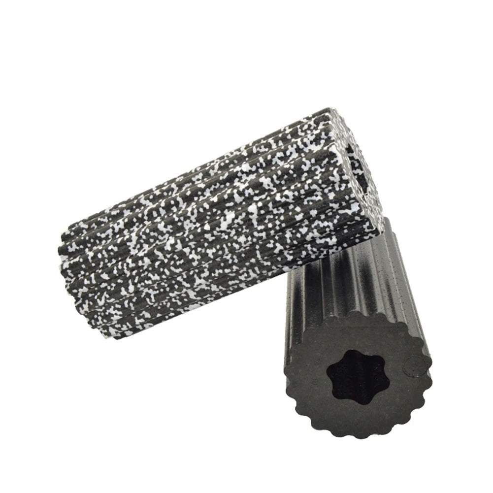 Premium EPP Foam Roller for Muscle Relaxation, Yoga Column, High Hardness, Hollow Shaft, Lean Leg Fitness, Plum Shaped Design, Smooth Surface, Black & Red, 30x15x15cm