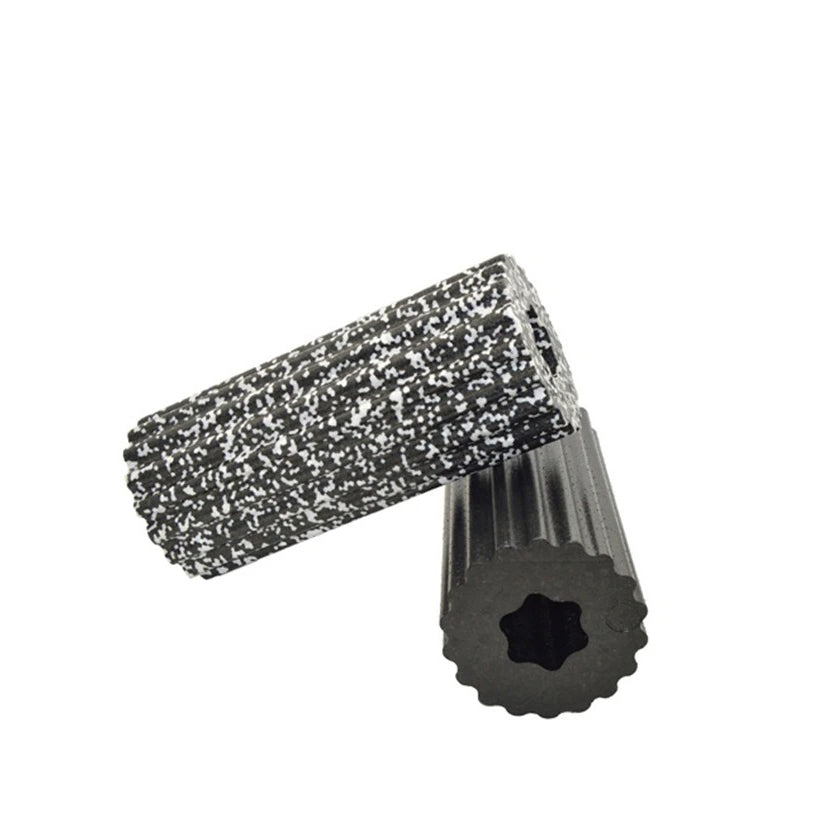 Premium EPP Foam Roller for Muscle Relaxation, Yoga Column, High Hardness, Hollow Shaft, Lean Leg Fitness, Plum Shaped Design, Smooth Surface, Black & Red, 30x15x15cm