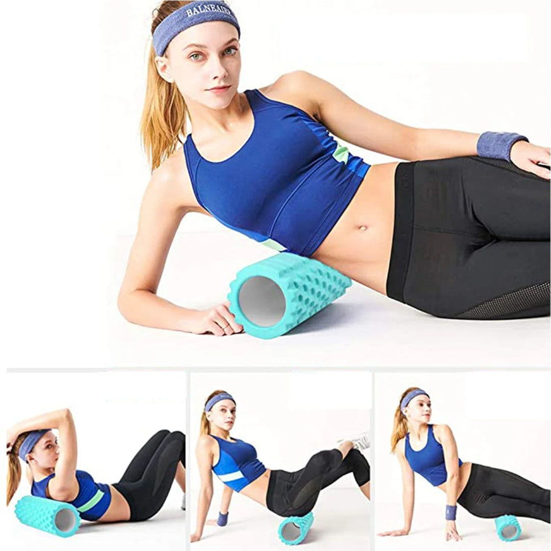 Premium Yoga Foam Roller for Muscle Recovery and Back Massage, 33*14cm Grid Axis Design, High-Density Foam, Ideal for Muscle Pain Relief, Flexibility Training, and Myofascial Release