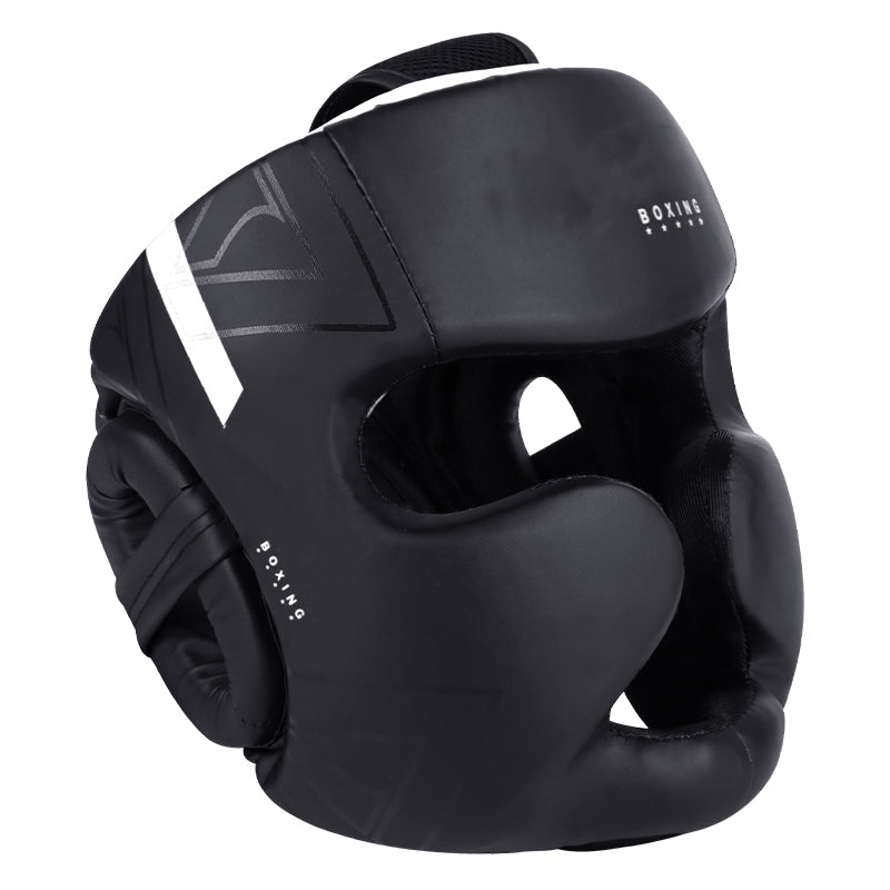 Premium Kickboxing Helmet – Full Face Muay Thai, MMA, Karate, Sanda Training Headgear, PU Leather, Protective Guard for Men & Women, Adjustable Sizes S/M/L