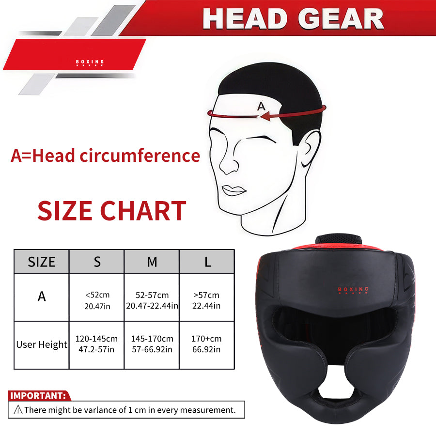 Premium Kickboxing Helmet – Full Face Muay Thai, MMA, Karate, Sanda Training Headgear, PU Leather, Protective Guard for Men & Women, Adjustable Sizes S/M/L