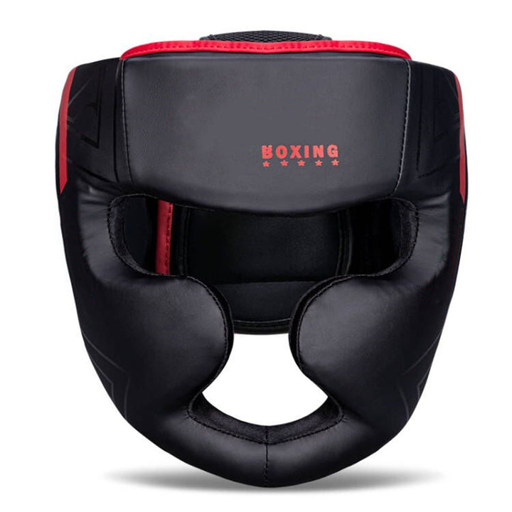 Premium Kickboxing Helmet – Full Face Muay Thai, MMA, Karate, Sanda Training Headgear, PU Leather, Protective Guard for Men & Women, Adjustable Sizes S/M/L