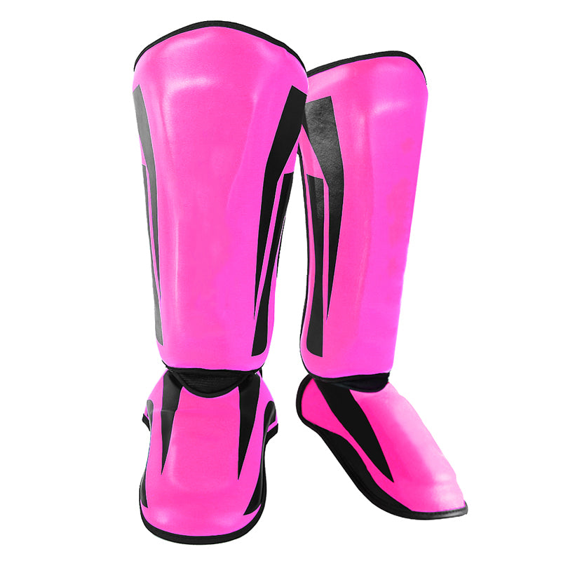 Premium Kickboxing Shin Guard Pads – Muay Thai, Boxing, MMA Leg Protector, Sanda, Wushu, Taekwondo Ankle Guards for Men & Women, EVA Soft PU Leather, Sizes S/M/L