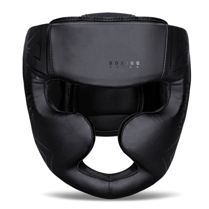 Premium Kickboxing Helmet – Full Face Muay Thai, MMA, Karate, Sanda Training Headgear, PU Leather, Protective Guard for Men & Women, Adjustable Sizes S/M/L