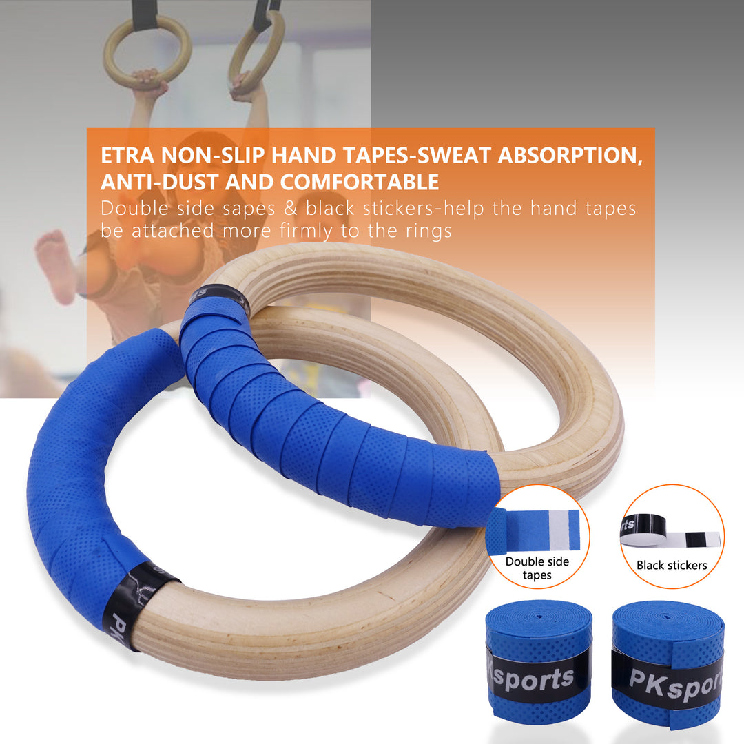Premium Gymnastics Rings – Adjustable Wooden Rings with Nylon Straps for Kids & Adults, 400kg Load Capacity, Ideal for Home