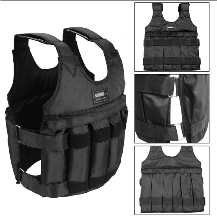 Premium Adjustable Weight Vest for Running, Jogging & Workout – 3kg, 15kg, 35kg Options, Fitness Exercise Jacket with Secure 