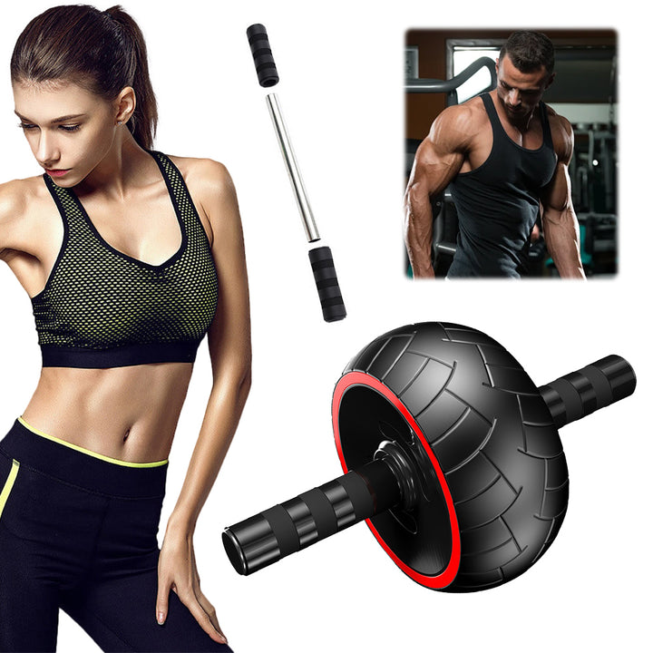 Premium Single-Wheel Ab Roller for Core & Abdominal Muscle Training - Mute, Rubber Wheel for Home Exercise & Bodybuilding, 