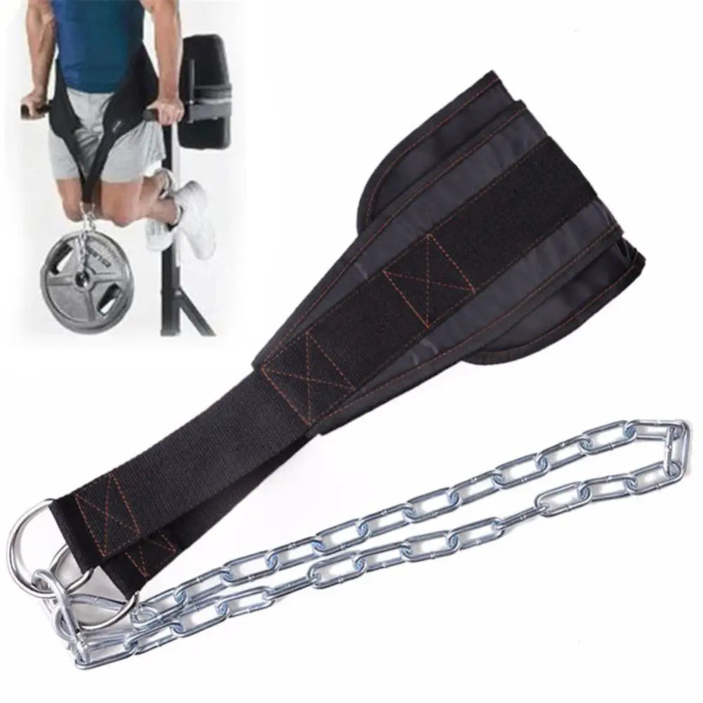 Premium Thicken Weight Lifting Belt with Chain – Dipping Belt for Pull Up, Chin Up, Kettlebell, Barbell, Bodybuilding, 