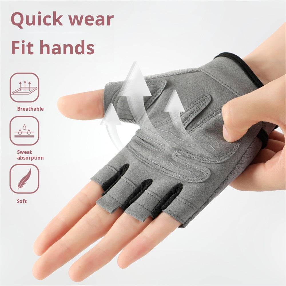 Premium Half Finger Gloves for Gym & Cycling - Anti-Slip Gel Pad Workout Gloves for Men & Women, Fingerless Fitness Gloves,