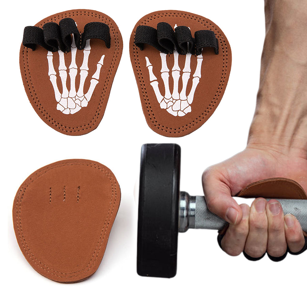 Premium Cowhide Weightlifting Gloves for Men & Women - Fitness Gym Grip Pads with 4 Finger Loop, Hand Palm Protection for 