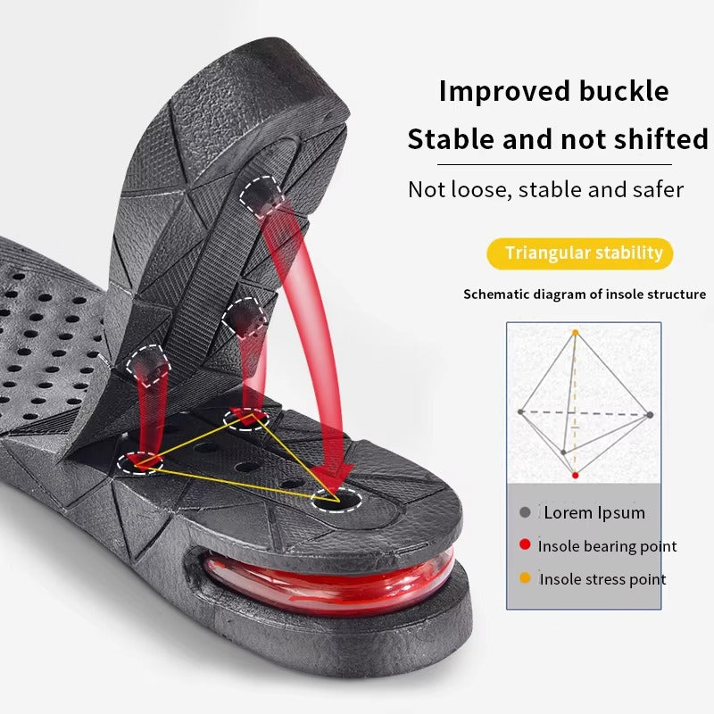 Premium Height Increase Insoles - Air Cushion Elevator Inserts for Men & Women, Adjustable 3-9cm Lift Kits for Comfort and 