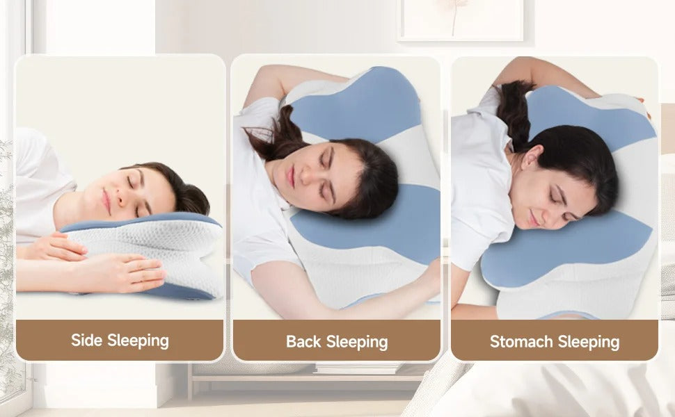 Premium Memory Foam Cervical Pillow – 2-in-1 Ergonomic Contour Neck Pillow for Pain Relief – Orthopedic Support Pillow for Neck and Spine Alignment - StrengthXPhysiotherapy