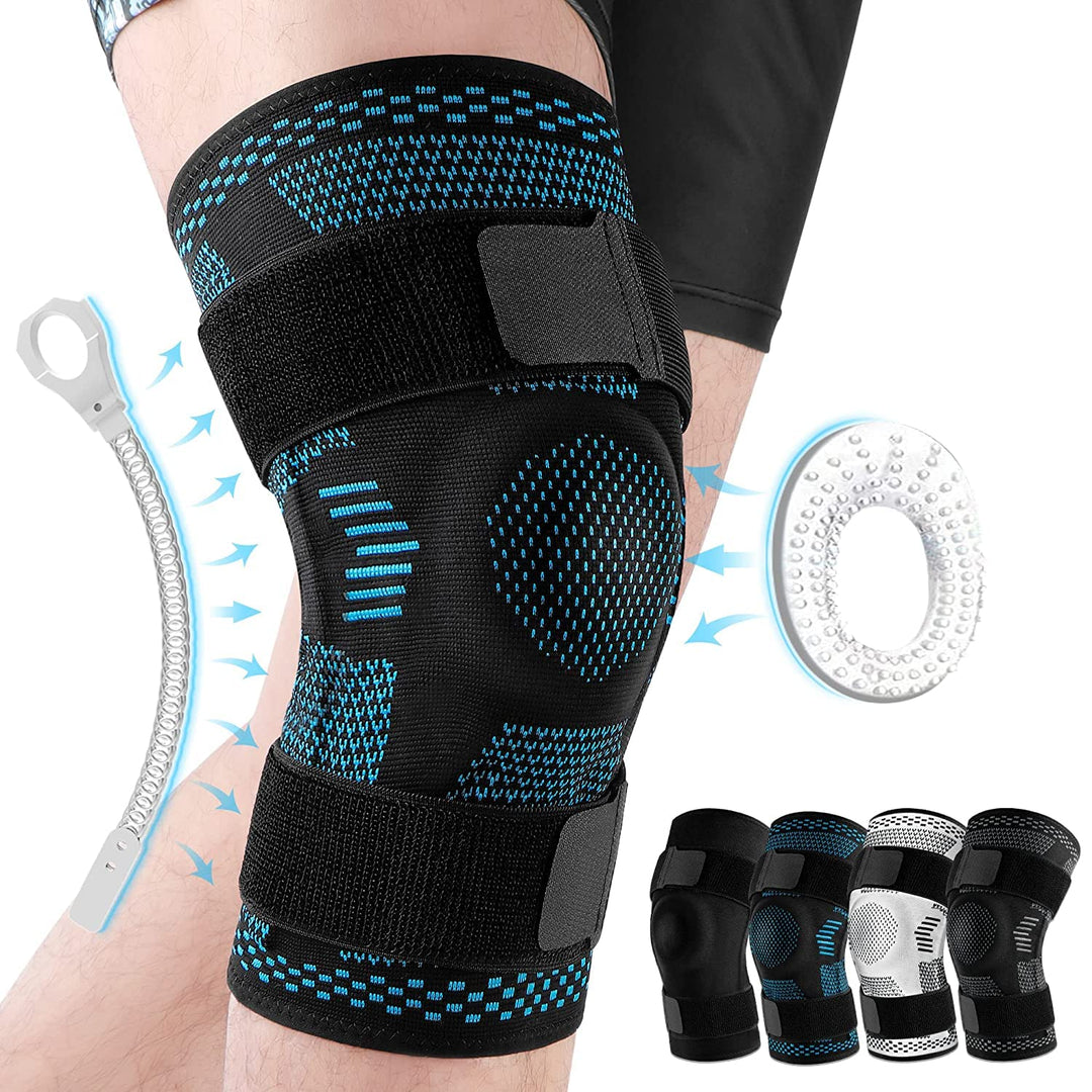 Premium Hinged Knee Brace for Pain Relief & Support, Copper Stabilizers for ACL, Meniscus Tear, Arthritis, Adjustable Open 