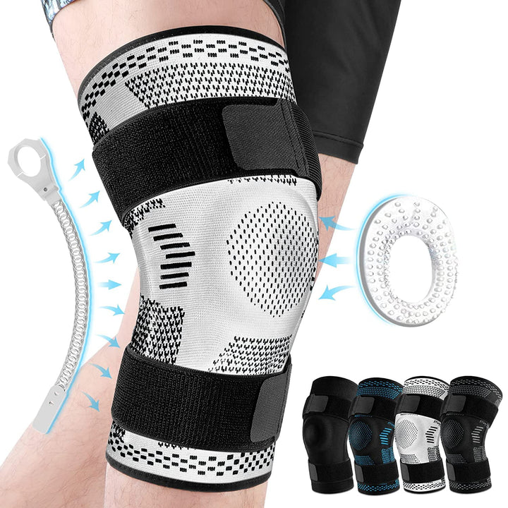 Premium Hinged Knee Brace for Pain Relief & Support, Copper Stabilizers for ACL, Meniscus Tear, Arthritis, Adjustable Open 