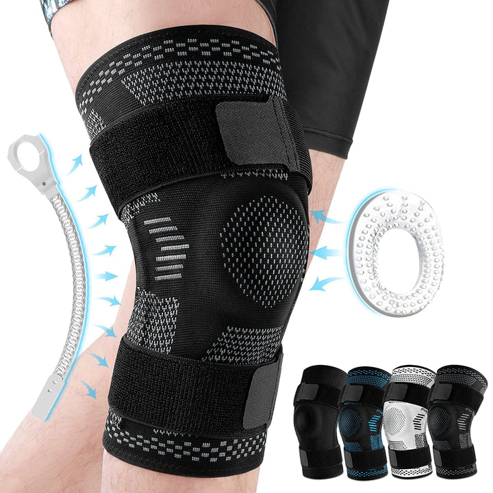 Premium Hinged Knee Brace for Pain Relief & Support, Copper Stabilizers for ACL, Meniscus Tear, Arthritis, Adjustable Open 