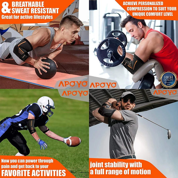 Premium Elastic Elbow Brace for Sports, Compression Arm Sleeve, Breathable Elbow Pads for Safety and Support, Adjustable