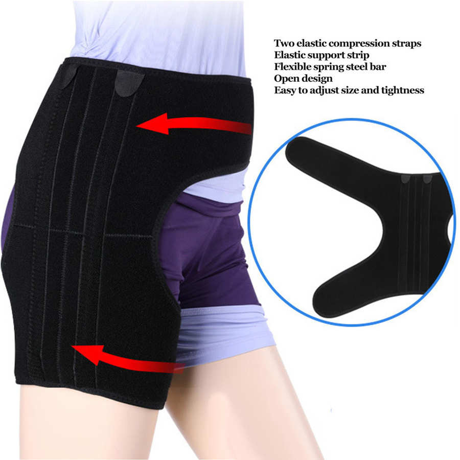 Premium Groin Hip Brace for Sciatica Pain Relief - Adjustable Compression Wrap for Injury Recovery, Supports Hamstring