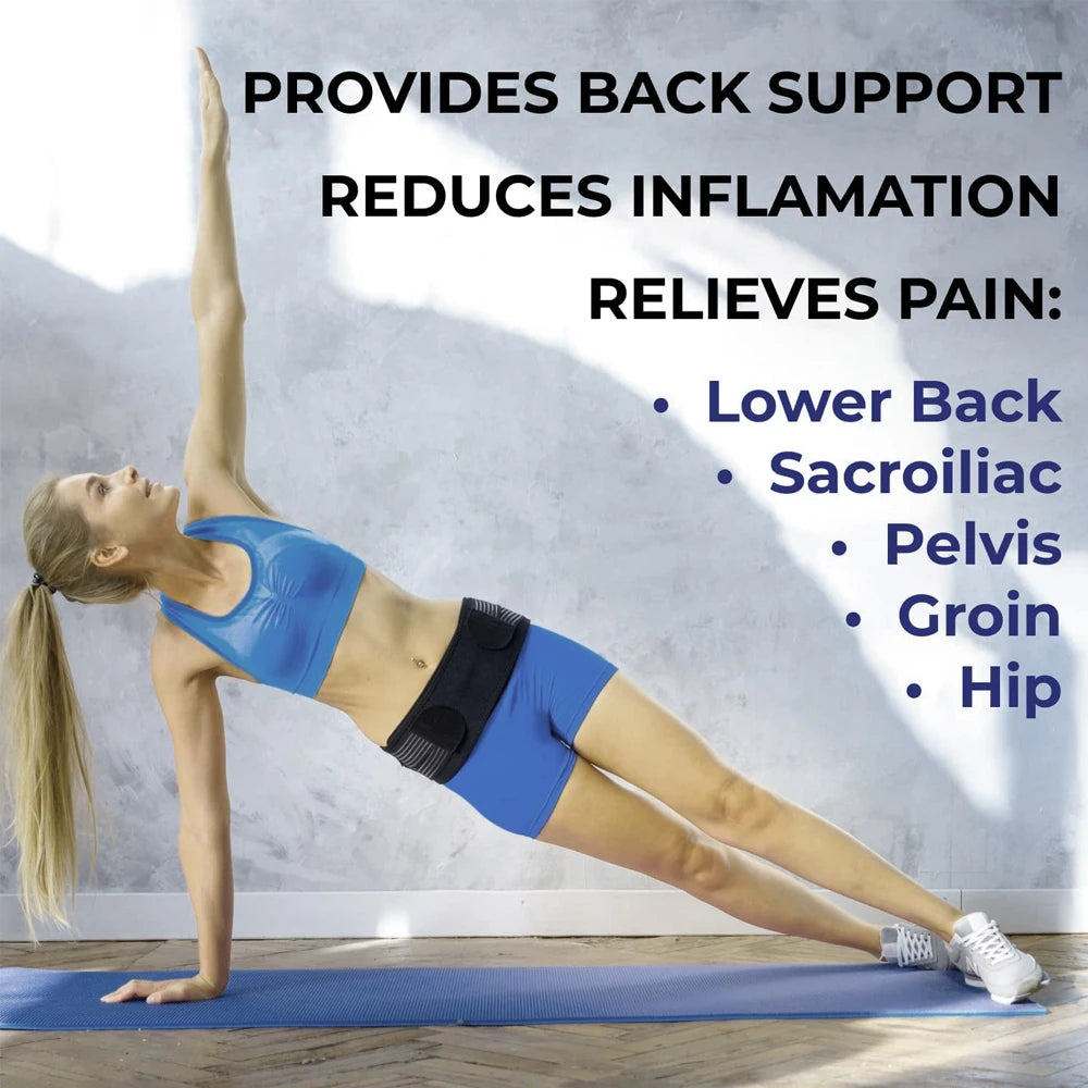 Premium Sacroiliac Hip Brace for Lower Back Pain Relief | Adjustable Si Belt for Sciatic Nerve, Pelvic, Lumbar, and Hip  
