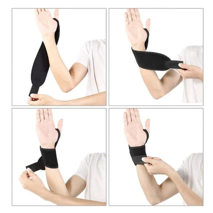 Premium Sports Wrist Support – Neoprene Elastic Bandage for Basketball, Fitness & Hand Palm Protection, Adjustable Winding Wristband, Thumb Fixing, Sweat-Absorbent, Comfortable Design - StrengthXPhysiotherapy