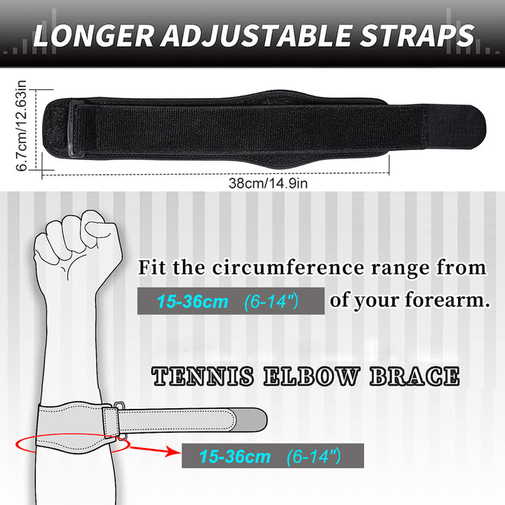 Premium Tennis Elbow Support Brace for Golfers, Epicondylitis Relief, Gym & Sport Protector, Adjustable Clasp for Badminton,