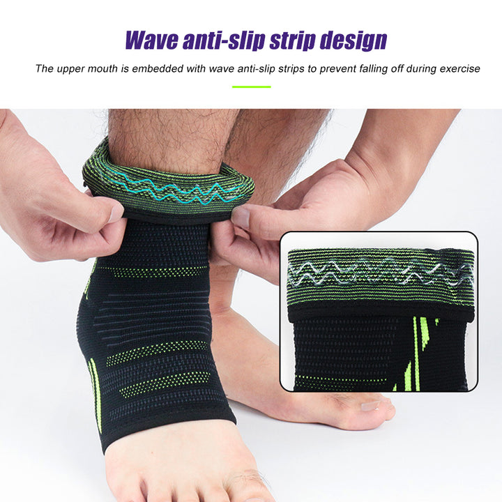 Premium Ankle Compression Sleeve for Men & Women - Silicone Gel Support, Open Toe Design, Pain Relief for Arch & Heel 