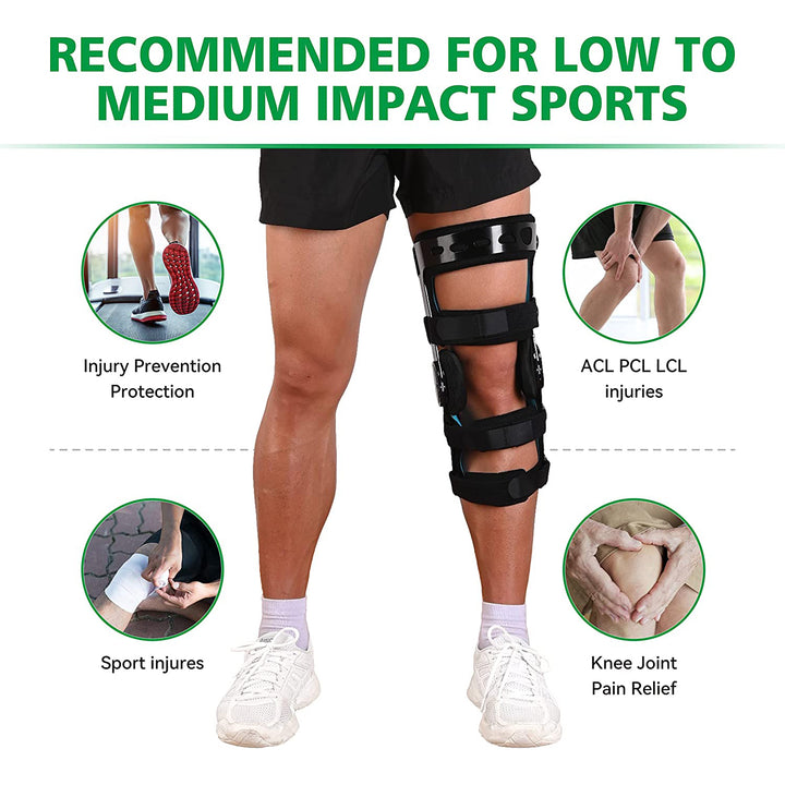 Premium Adjustable Knee Brace for ACL, Meniscus & Ligament Injuries | ROM Hinged Orthopedic Support for Men & Women | Optimal Stability & Comfort - StrengthXPhysiotherapy