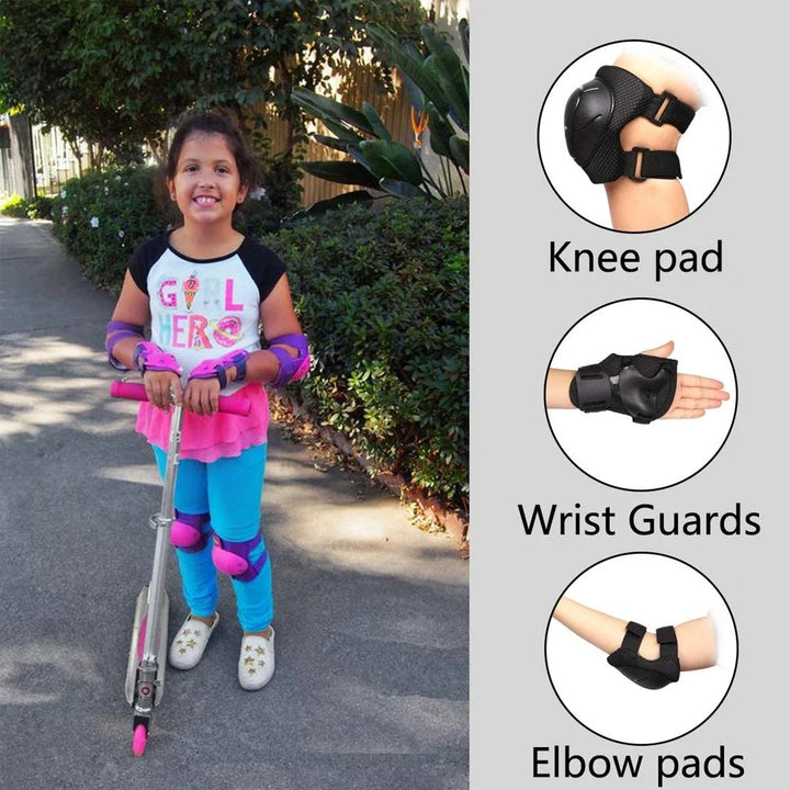 Premium Kids Knee Pads, Elbow Pads & Wrist Guards Safety Set for Ages 3-7, Adjustable Protective Gear for Boys & Girls, Perfect for Skating, Cycling, Skateboard – 6 Pieces - StrengthXPhysiotherapy
