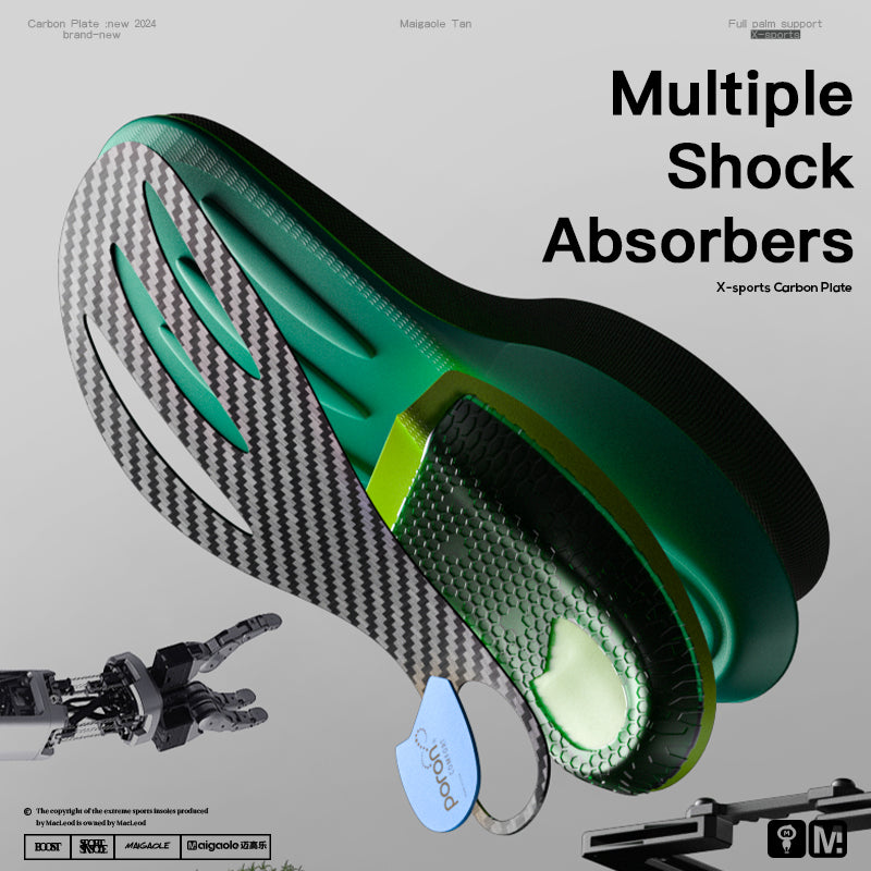 Premium Carbon Plate Running Insoles for Enhanced Propulsion and Speed Rebound - Full-Length Design for Marathon and Racing