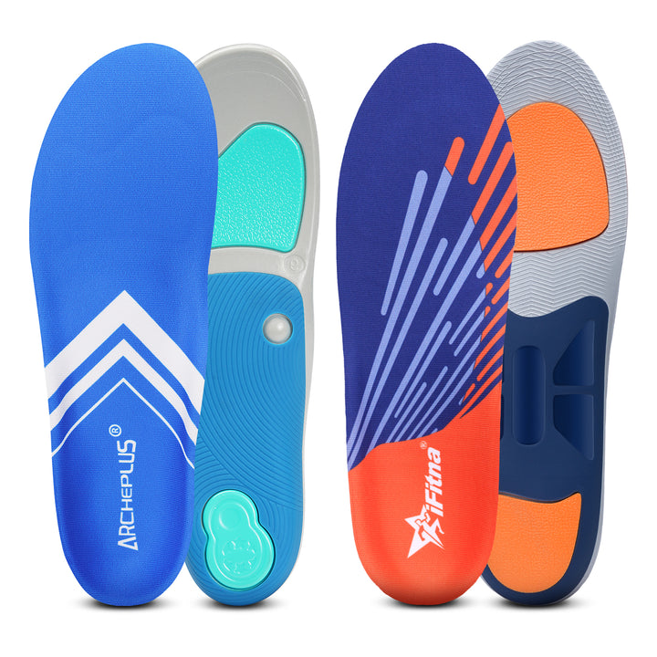 Premium High Arch Support Orthopedic Insoles for Plantar Fasciitis Relief, Cushioning Foot Inserts for Flat Feet, Deep Heel 