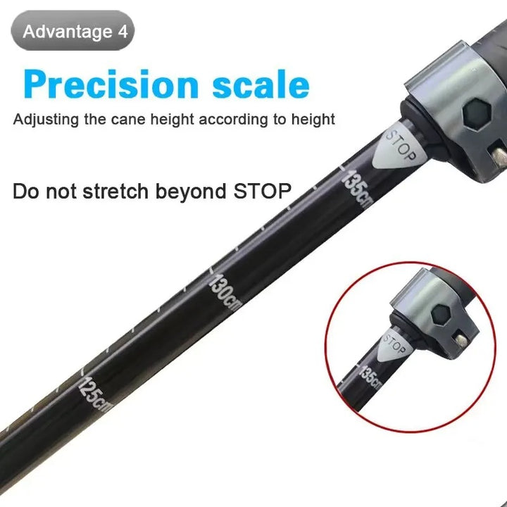 Premium Ultralight Folding Trekking Pole – Adjustable Telescopic Walking Stick, Aviation-Grade Aluminum Alloy, EVA Anti-Slip Handle, Portable for Hiking, Camping, and Outdoor Adventures - StrengthXPhysiotherapy
